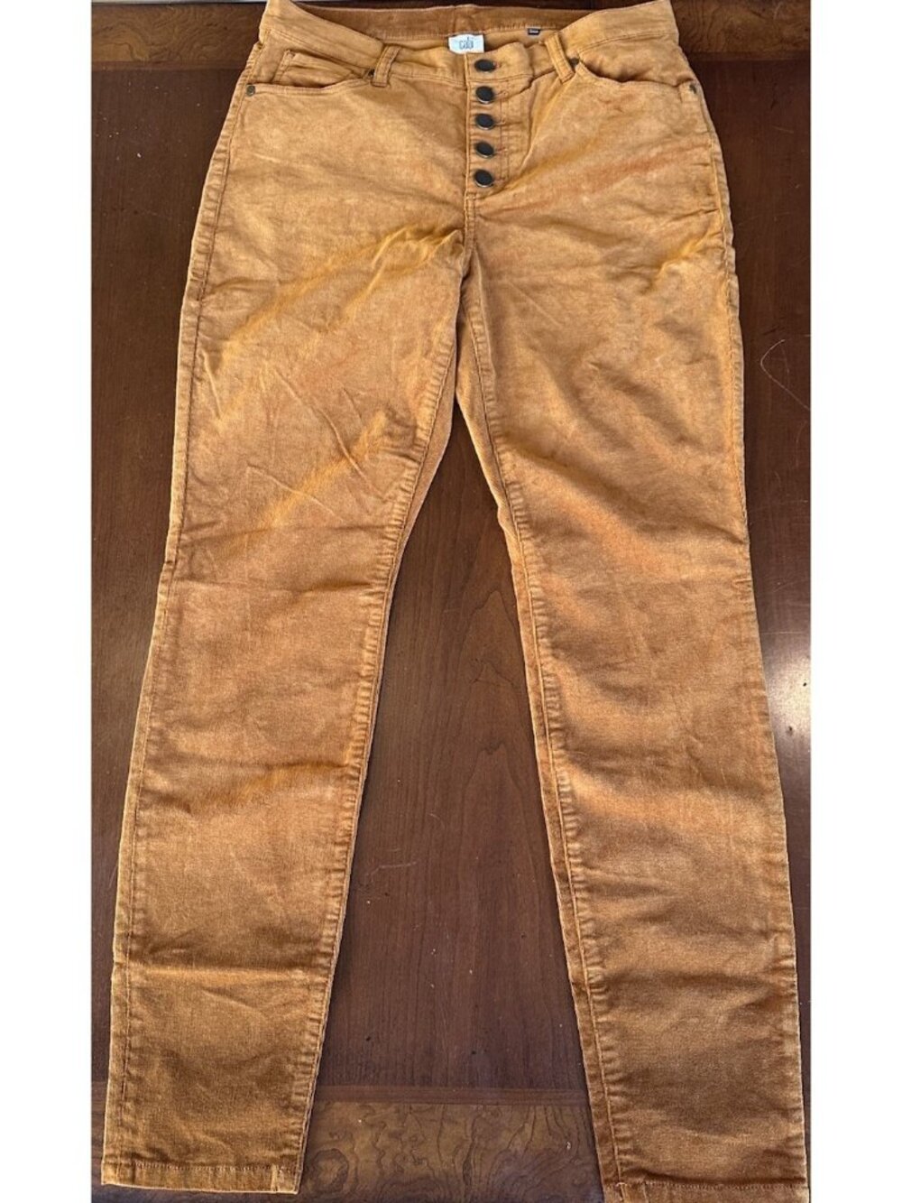 CABI Rust Orange Button Fly Corduroy Pants Size 10 Cabincore Casual Western  Y2K